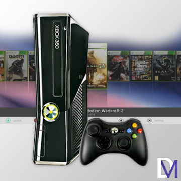 Gloss Black Slim RGH 3.0 Xbox 360 Bundle| High-Speed SSD | Fully Loaded Pre-Modded Games & Online Ready