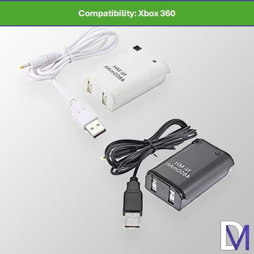 2In1 4800mAh Rechargeable for Xboxes 360 Gamepad Battery Kit for Xboxes 360 Joystick Battery